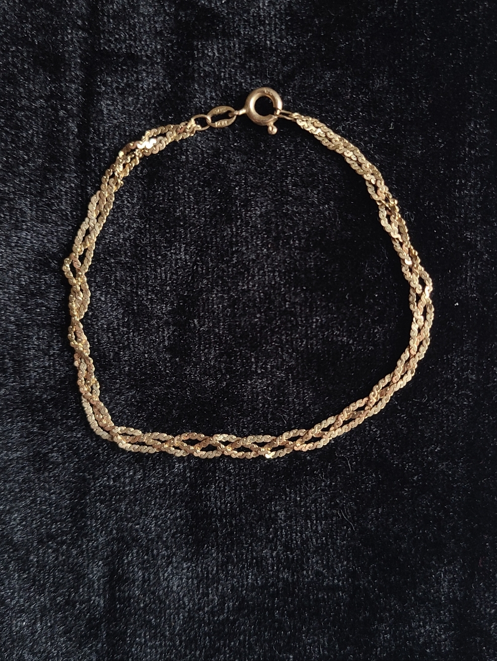 7" 14k Gold Braided Chain Bracelet - Women's Jewelry